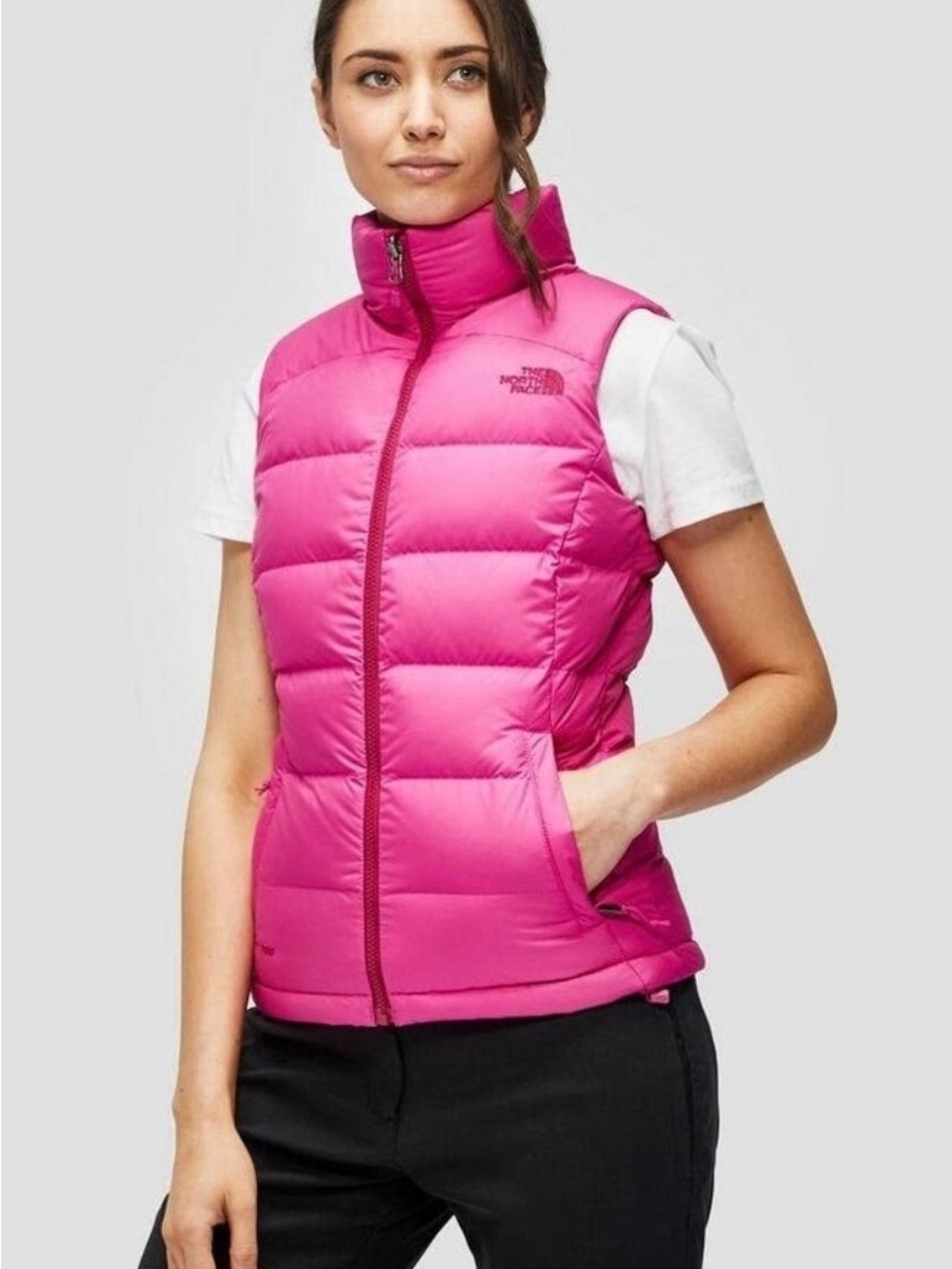 The North Face Down 700 Nylon Gilet Puffer Vest | Hot Pink | Size M
